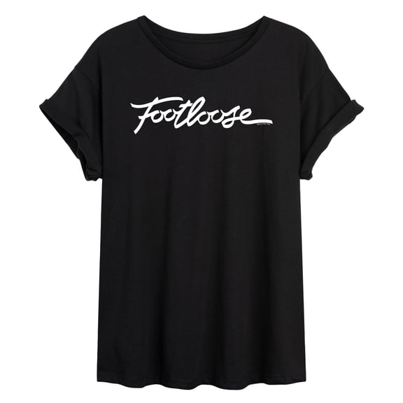 Footloose - Logo White - Juniors Oversized Graphic T-Shirt