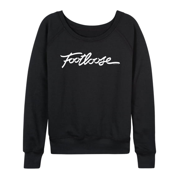 Footloose - Logo White - Women's French Terry Long Sleeve Pullover