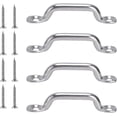 thumbnail image 1 of Footman Loop - Mounting Bracket, Multipurpose Tie Down, Stainless Steel Flat Head Strap Loop, Heavy Duty Anchor Clamp for Kayak Accessories, Cargo Management, Roof Rack Installation (4 PCS), 1 of 7