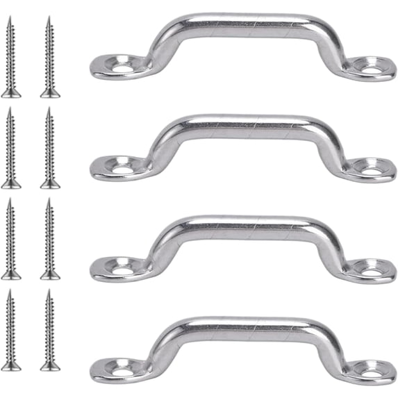 Footman Loop - Mounting Bracket, Multipurpose Tie Down, Stainless Steel Flat Head Strap Loop, Heavy Duty Anchor Clamp for Kayak Accessories, Cargo Management, Roof Rack Installation (4 PCS)