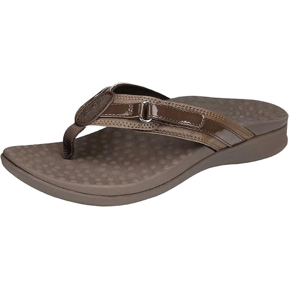 Footminders SEYMOUR Women's Orthotic Sandals, Orthopedic Arch Support, Relieve Foot Pain Due to Flat Feet and Plantar Fasciitis - Color Brown, Size 8
