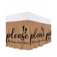 thumbnail image 1 of Footprint Bed Skirt King Size, Vintage Brown Black Please Remove Your Shoes Wrap Around Bed Skirting with Adjustable Elastic Strap, Dust Ruffle Pleated Bedskirts 16 Inch Drop for Bedroom King Beds, 1 of 9