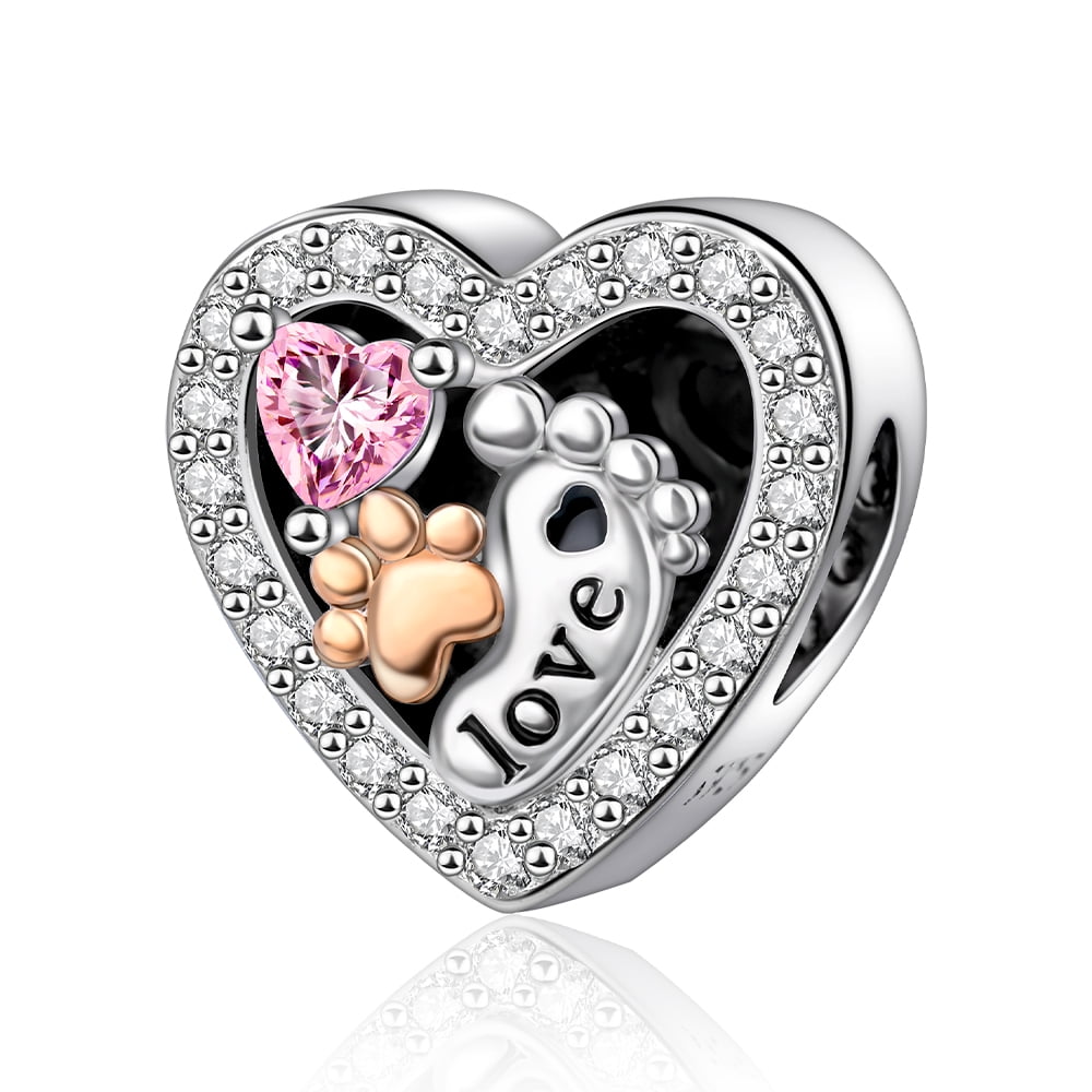 Perle à Breloque En Argent 925 Avec Cristaux - Pour Bracelet Européen - 12mm - Cadeau Femme, Adolescente