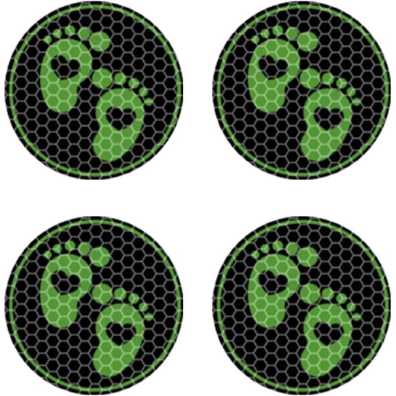 Footprint Wheel Hub Decals, Reflective Bumper Window Stickers