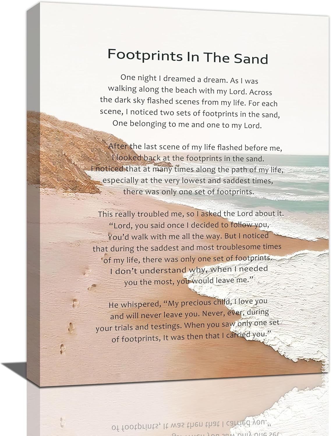 Footprints In The Sand Wall Art Religious Poem Wall Decor Motivational