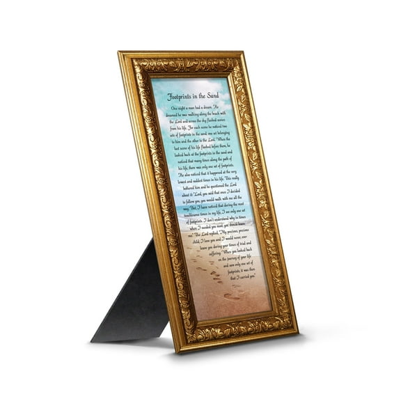 Footprints in the Sand Inspirational Wall Art, Beach Decor, Christian Gifts for Women and Men, Christian Wall Decor, Get Well Soon, Encouraging Scripture Wall Art, Sympathy Gift 7349G