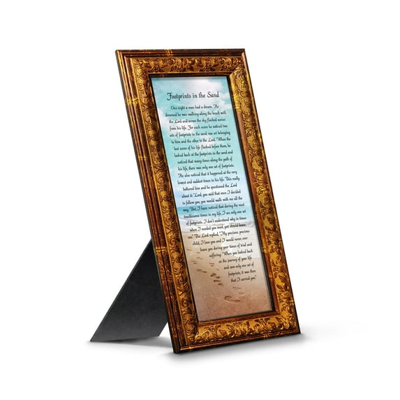 Footprints in the Sand Inspirational Wall Art, Beach Decor, Christian Gifts for Women and Men, Christian Wall Decor, Get Well Soon, Encouraging Scripture Wall Art, Sympathy Gift 7349R