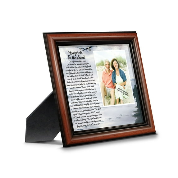 Footprints in the Sand Inspirational Wall Art, Beach Decor, Christian Gifts for Women and Men, Christian Wall Decor, Get Well Soon, Encouraging Scripture Wall Art, Sympathy Gift 6703W