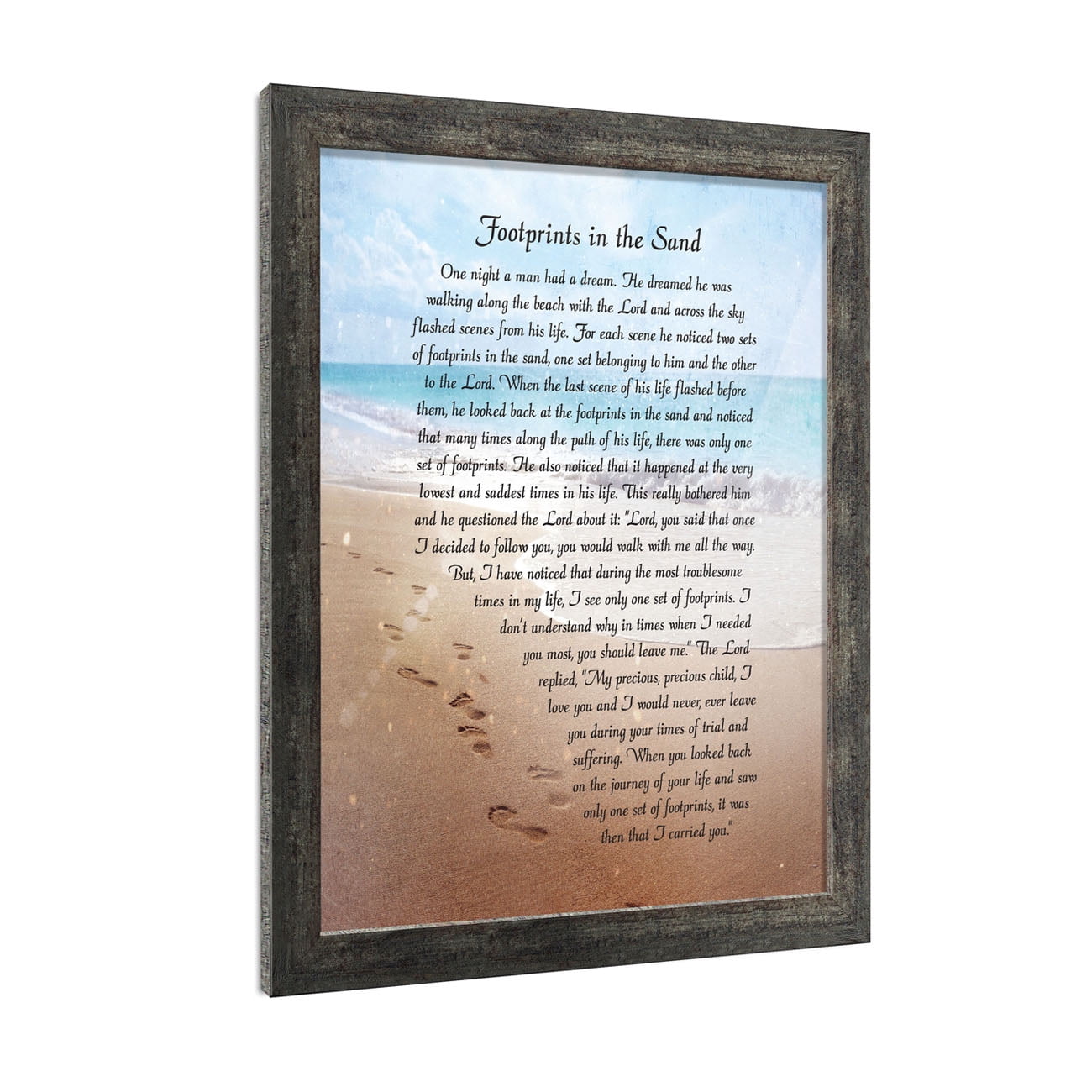 Footprints in the Sand Inspirational Wall Art, Beach Decor, Christian Gifts for Women and Men, Christian Wall Decor, Get Well Soon, Encouraging Scripture Wall Art, Sympathy Gift 2102BW - Walmart.com