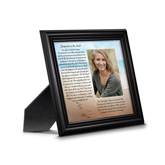 Footprints in the Sand Inspirational Wall Art, Beach Decor, Christian Gifts for Women and Men, Christian Wall Decor, Get Well Soon, Encouraging Scripture Wall Art, Sympathy Gift 6380B