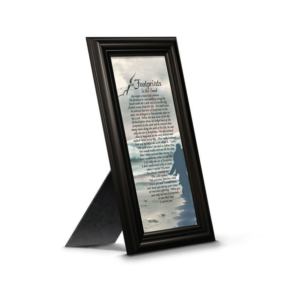 Footprints in the Sand Inspirational Wall Art, Beach Decor, Christian Gifts for Women and Men, Christian Wall Decor, Get Well Soon, Encouraging Scripture Wall Art, Sympathy Gift 7703B