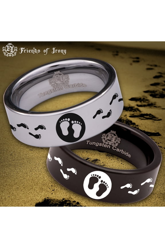 Footprints Tungsten Carbide Ring