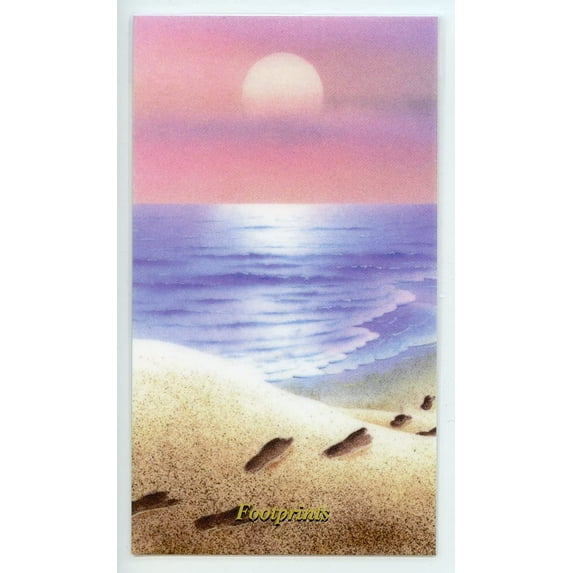Footprints holy card - laminated - Pack of 25
