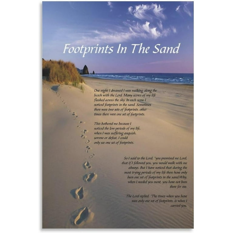 footprints-in-the-sand-poem-motivational-quotes-canvas-art-posters-wall-art-pictures-prints-modern-family-bedroom-decor-unframed-1-12x18inch-30x45cm-walmart-com