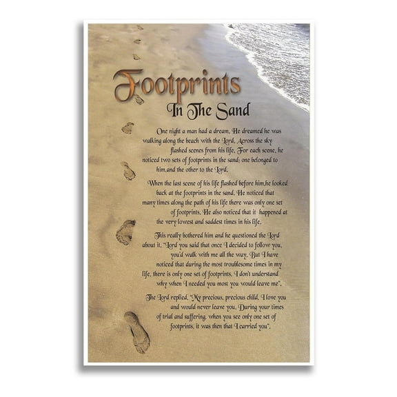 Footprints in The Sand Wall Art poster -Jesus Christian Poem Canvas Print Poster Motivational Office Room Aesthetics Decor