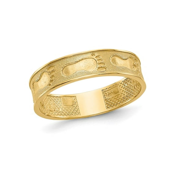 Gem & Harmony Footprints in the Sand Band Ring in 14K Yellow Gold for Women
