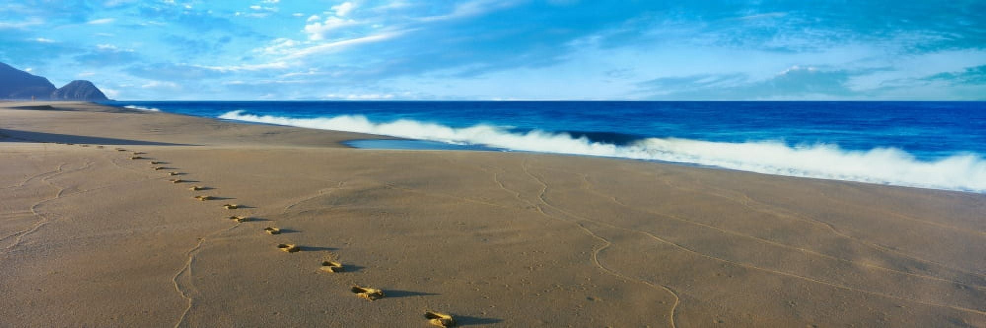 Footprints on the beach Playa La Cachora Todos Santos Baja California Sur Mexico Canvas Art - Panoramic Images (27 x 9)