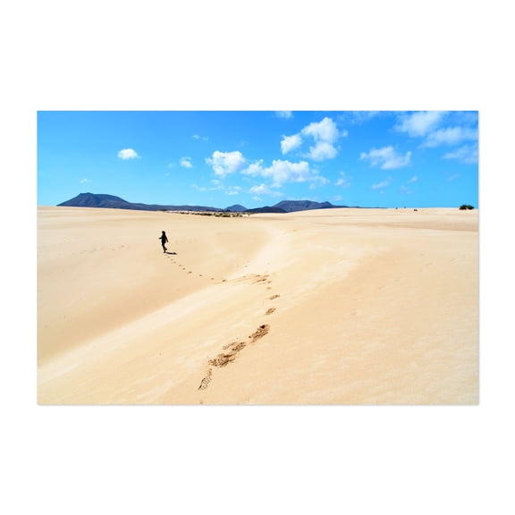 Footprints to the Horizon - Photography Desert Landscape Minimalist Nature Travel Poster Wilderness Scenic Unframed Wall Art Print 4 x 6 inches