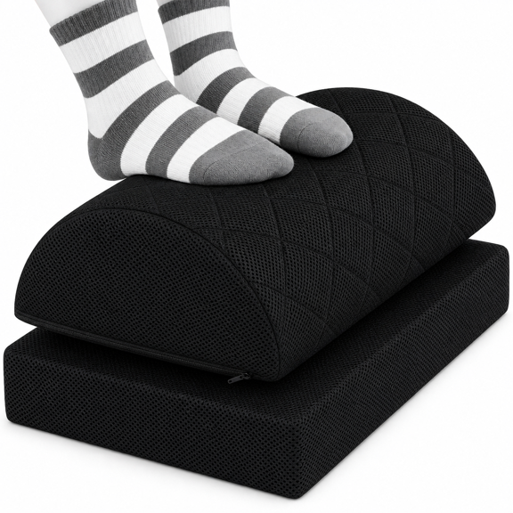 Footrest Black Medium Adjustable Height Office Home Use