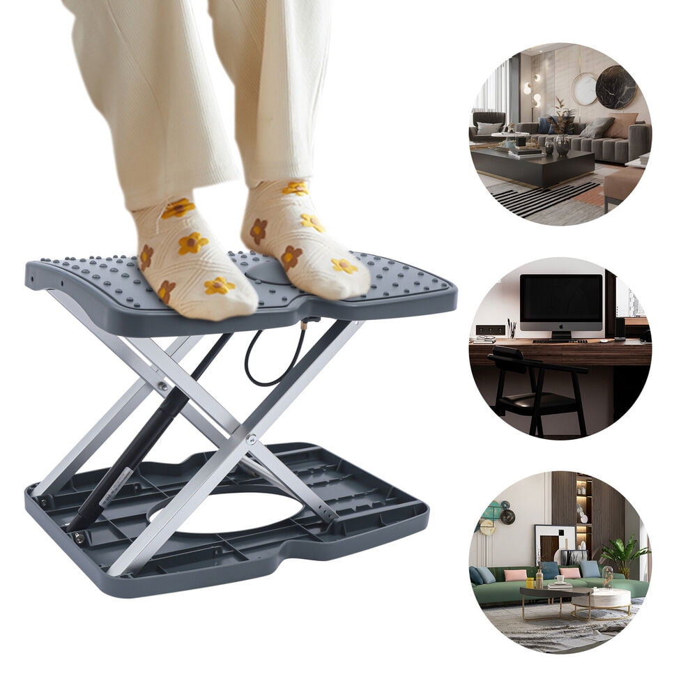 Footrest Foldaway Elevated Foot Stool Under Desk Adjustable Height Foot 