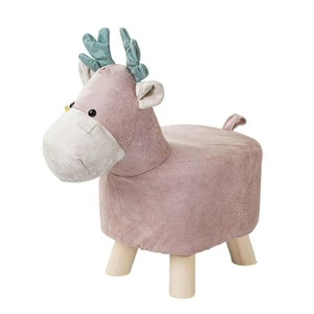 Footrest Ottoman Animal Footstool, Cartoon Shoes Changing Chair, Multifunctional, Room Decors Sofa Tea Stool for Porch, Living Room, Playroom pink