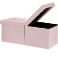 thumbnail image 1 of Footrest Ottoman Bench with Storage,34Inch Pink Teddy Velvet Footstool, Coffee Table, Padded Seat, Storage Chest,Blanket Store with Flipping Lid for Livingroom and Bedroom, 1 of 11