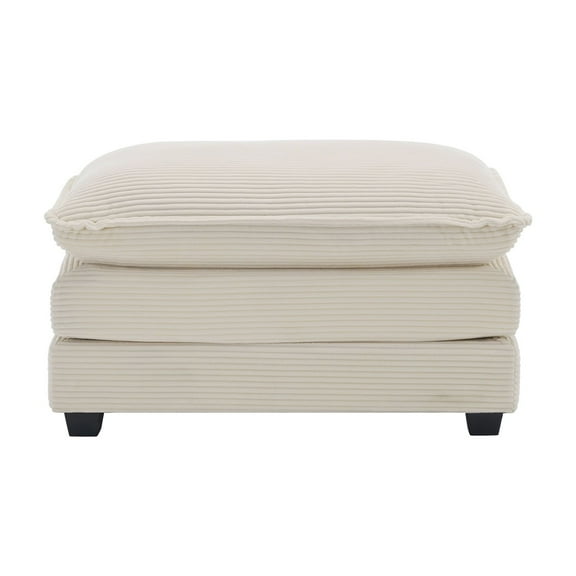 Footrest Ottomans Ottoman Footstool in Corduroy Fabric, Can be Used with 2 Seater Sofas, 3 Seater Sofas and 4 Seater Sofas, Beige Corduroy Fabric,Storage Ottomans