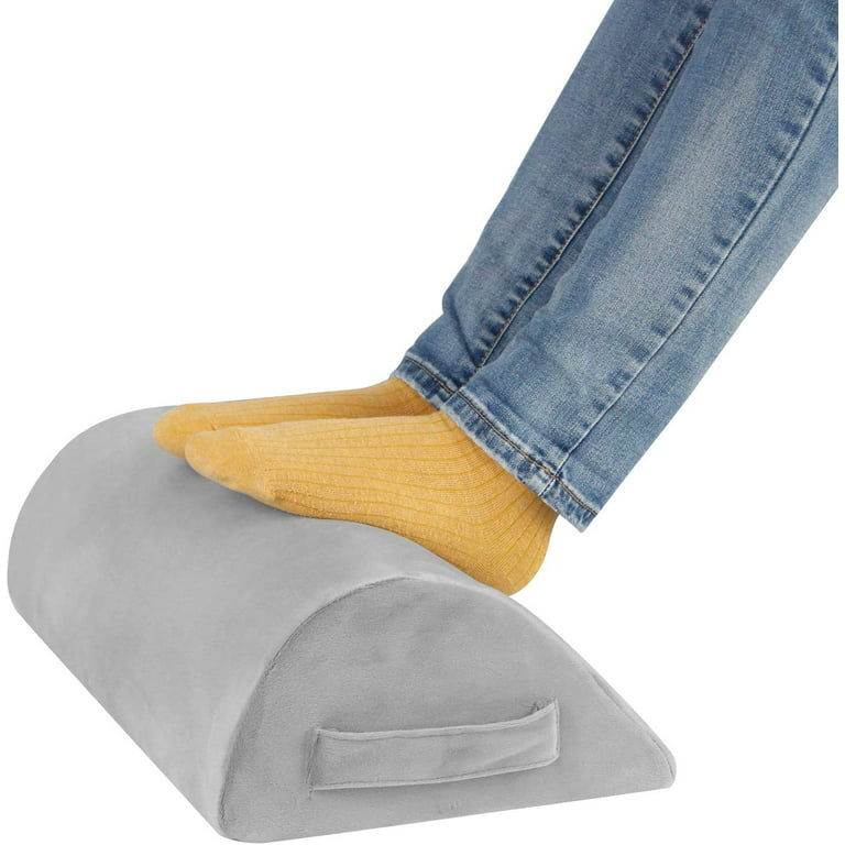 Ergonomic Foot Rest Cushion Under Desk with High Rebound Ergonomic Foam  Non-Slip Half-Cylinder Footstool Footrest Ottoman for Home Office Desk  Airplane Travel (Black, 2 PCS) 
