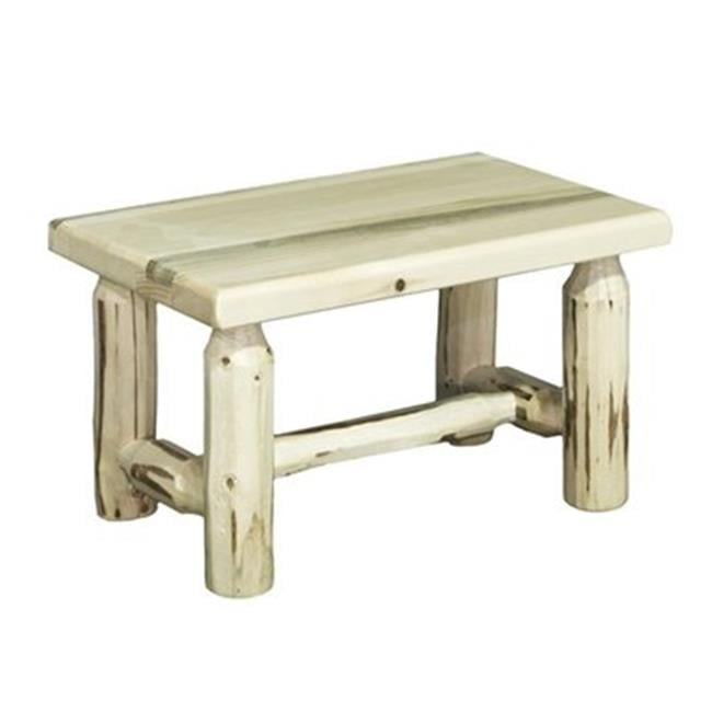 Natural Lodge Pole Pine Rectangular Footstool