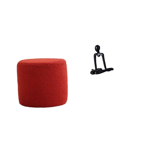 Footstool Ottoman Stool Abstract Sculpture Velvet Material Decorative Home Office Bedroom Stool for Adults