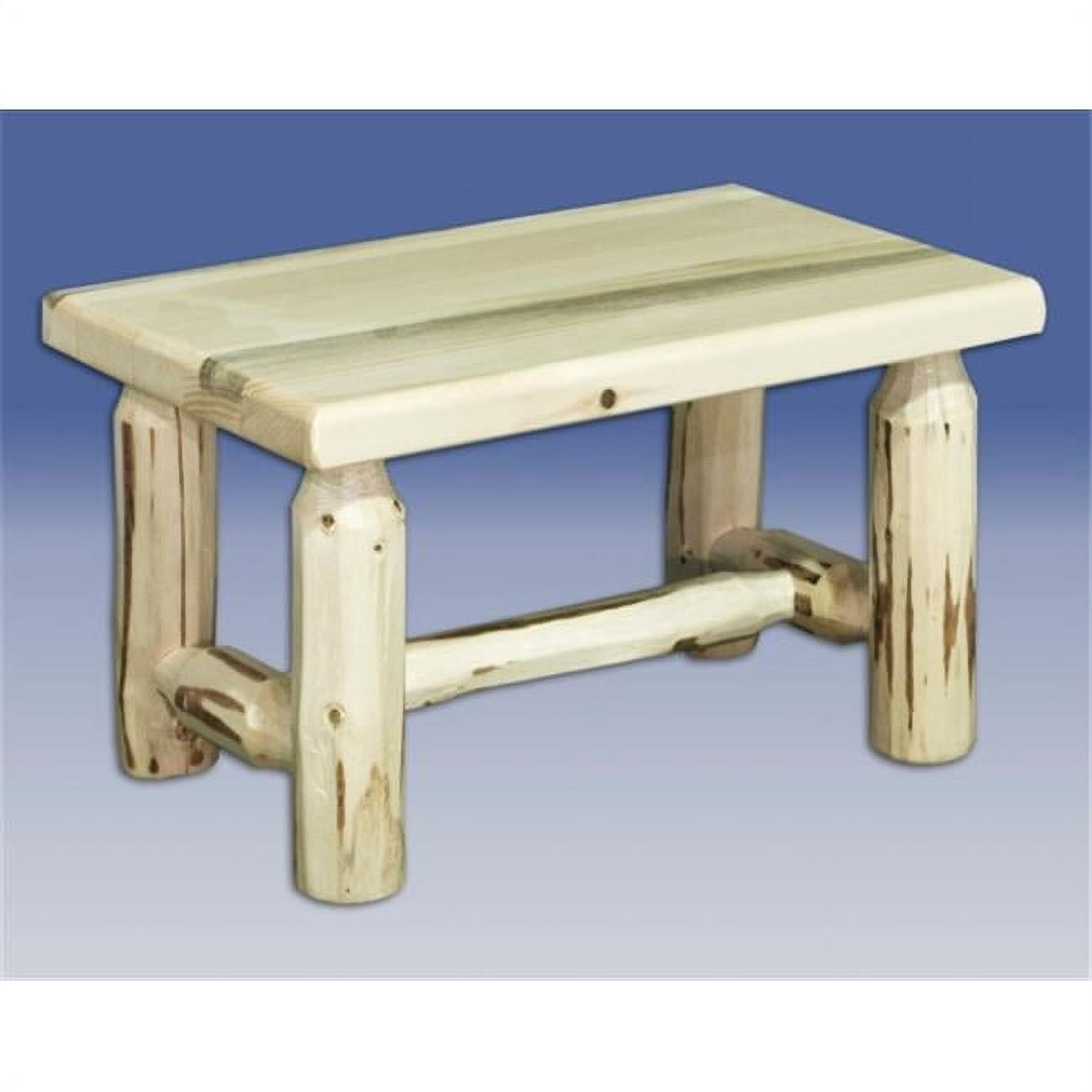 Natural Lodge Pole Pine Rectangular Footstool