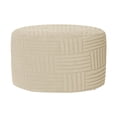 thumbnail image 1 of Footstool Slipcover Ottoman Protector Stretch Fabric Round Cover Anti Wrinkle for Living Room Decor, 1 of 9