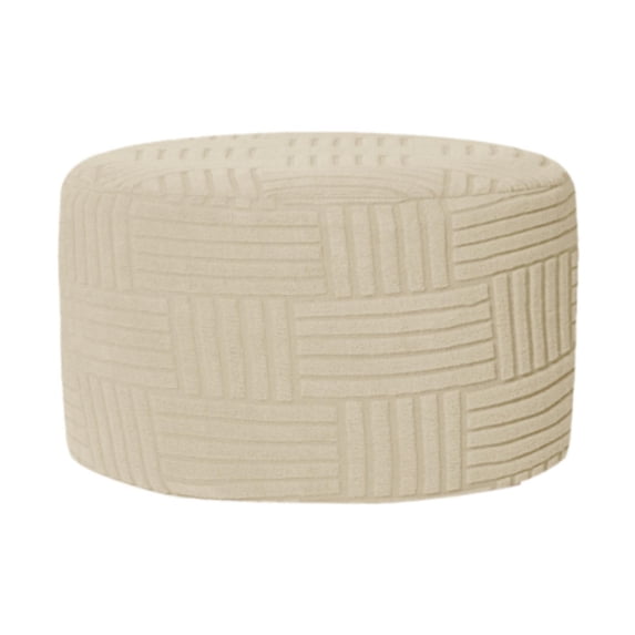 Footstool Slipcover Ottoman Protector Stretch Fabric Round Cover Anti Wrinkle for Living Room Decor