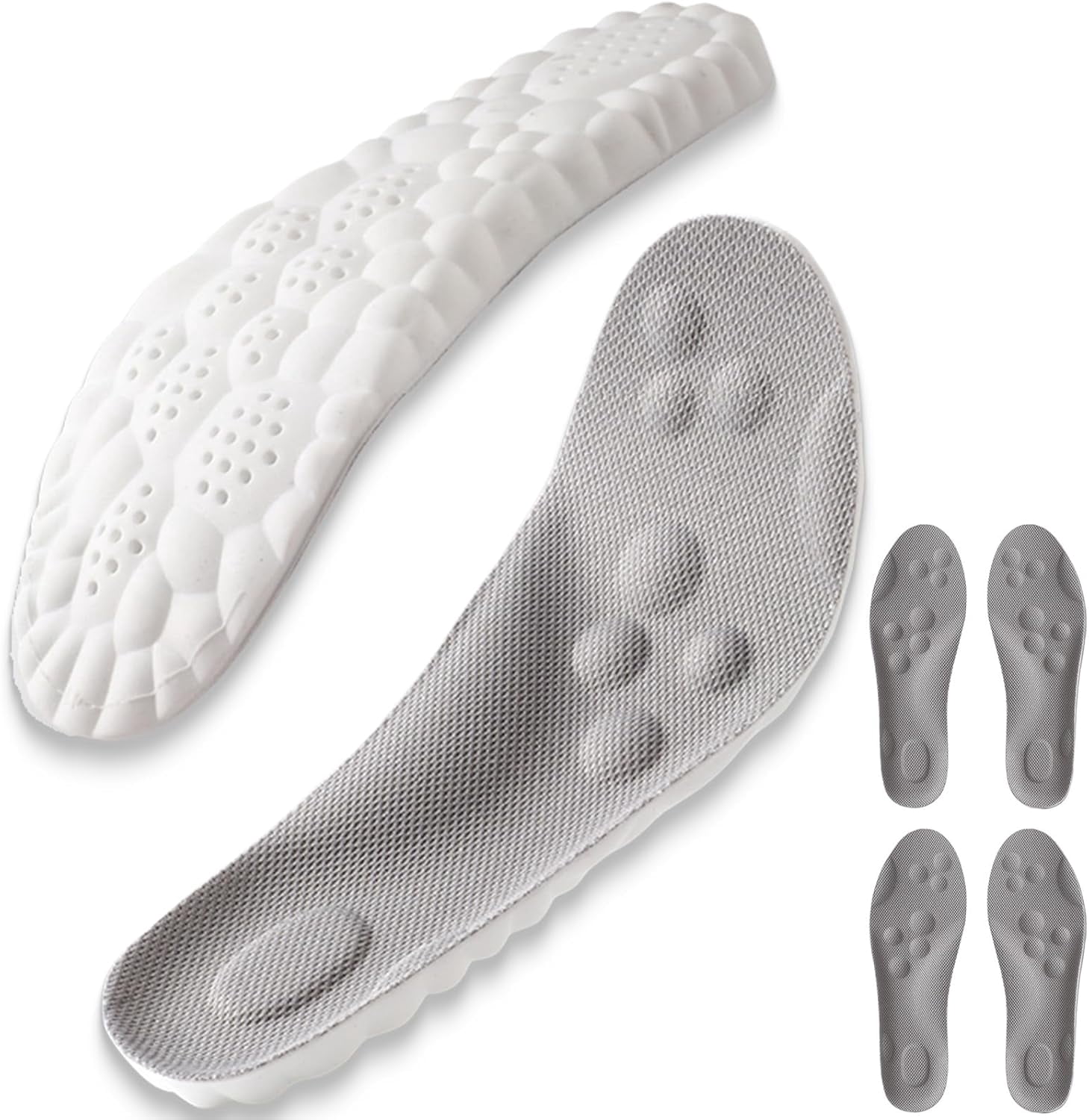 Footstr InsoleX - 2 Pairs of Footstr Insoles for Kids & Teens (Gray,M9/W10)