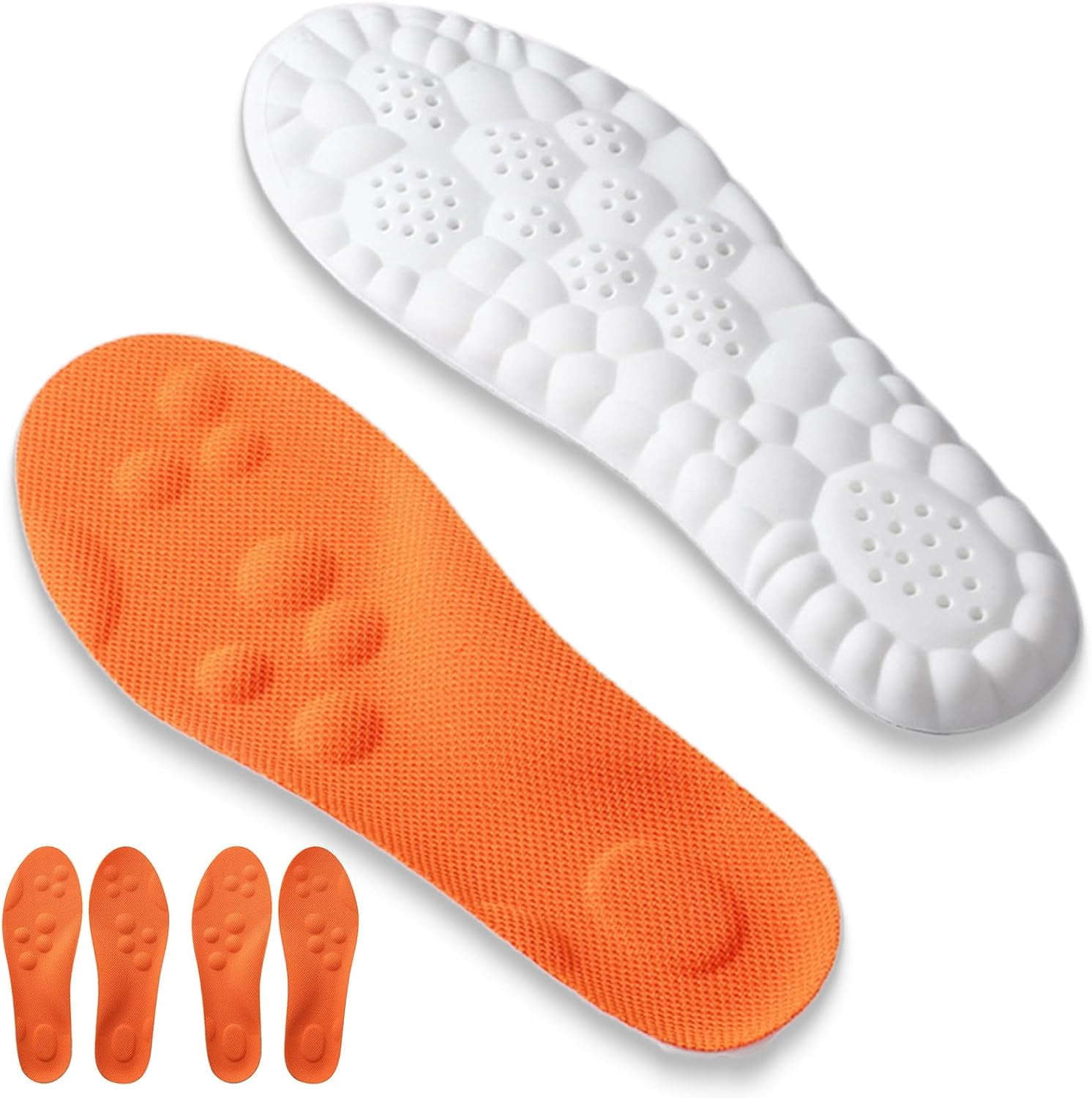 Footstr InsoleX - 2 Pairs of Footstr Insoles for Kids & Teens (Orange,5Y-6Y)