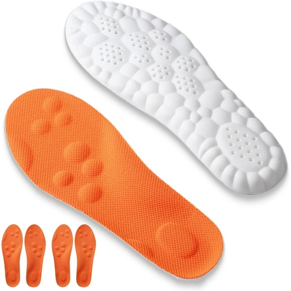Footstr InsoleX - 2 Pairs of Footstr Insoles for Kids & Teens (Orange,5Y-6Y)