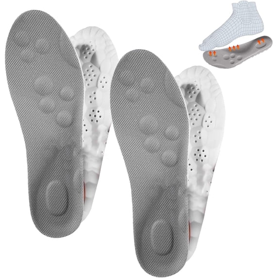Footstr Insoles with Arch Support - 2/3 Pairs Breathable Memory Foam Insoles for Shock Absorption & Comfort, Cushioned Cloud Comfort for Men and Women