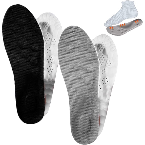Footstr Insoles with Arch Support - 2/3 Pairs Breathable Memory Foam Insoles for Shock Absorption & Comfort, Cushioned Cloud Comfort for Men and Women