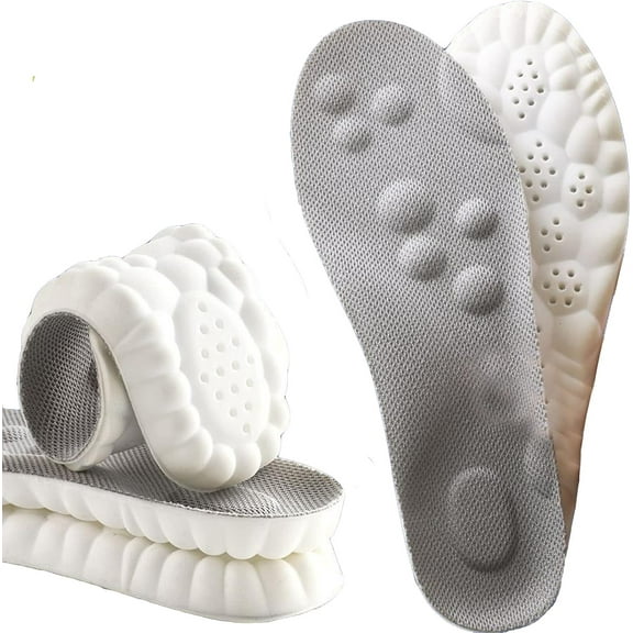 Footstr Insoles, Footstr ā Insolex, Breathable Soft Foam Shoe Insole, 4D Elastic Cloud Soles Lightweight Arch Support Inserts, Shock Absorption Sports Insoles, for Women & Men