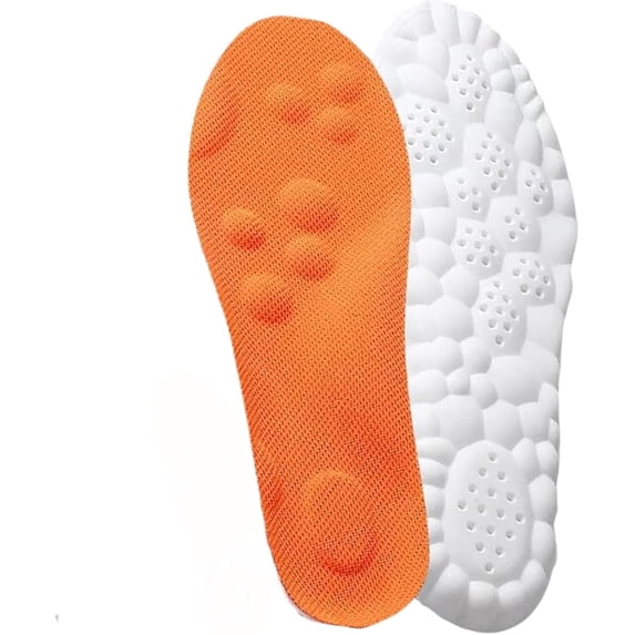 Footstr Insoles, Footstr – Insolex, Breathable Soft Foam Shoe Insole, 4D Elastic Cloud Soles Lightweight Arch Support Inserts, Shock Absorption Sports Insoles, for Women & Men (Orange, 37-38)