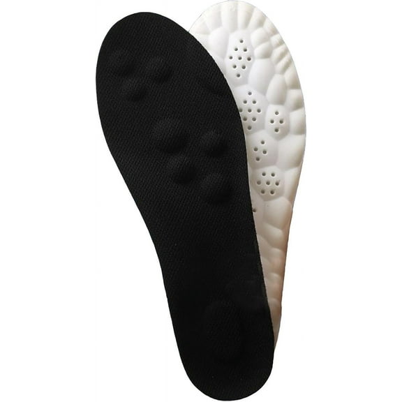 Footstr Insoles, Footstr – Insolex, Breathable Soft Foam Shoe Insole, 4D Elastic Cloud Soles Lightweight Arch Support Inserts, Shock Absorption Sports Insoles, for Women & Men (Black, 43-44)
