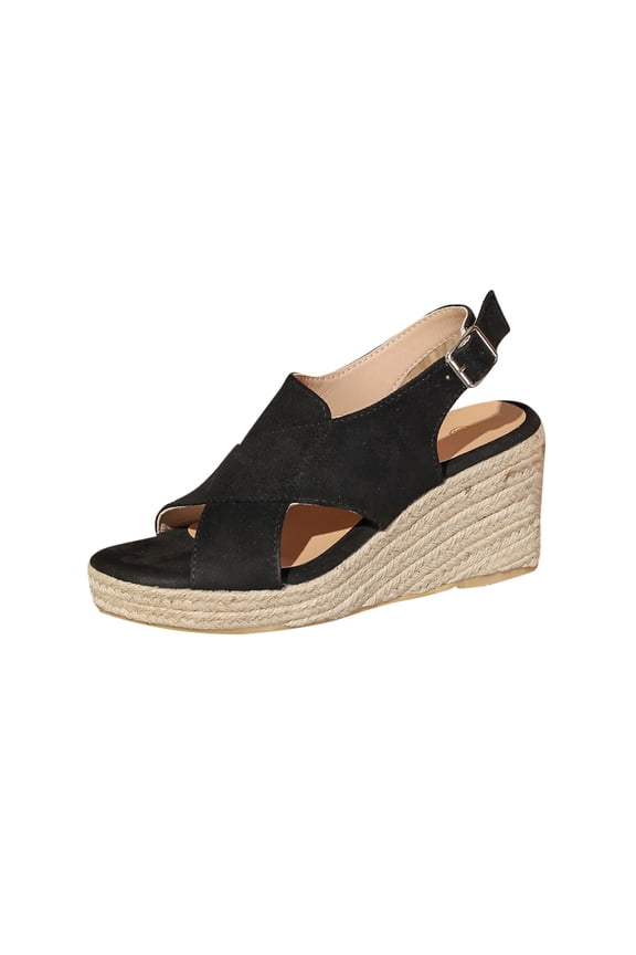 Footwear Pose Wedges Hook and Loop Closure Stylish and Comfortable for All Day Wear Women's Platform Wedge Sandals Summer Beach Mules Dress Espadrille Slingback Sandals Open Toe Ankle Strap Sandals
