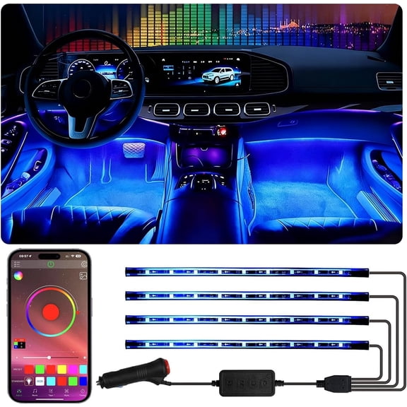 Footwell Lighting for , Interior LED Lights,Lights for Inside ,APP Controlled RGB Light Strip with Sync Mode, 72 LEDs 16 Million Colors for , , SUV via 12V