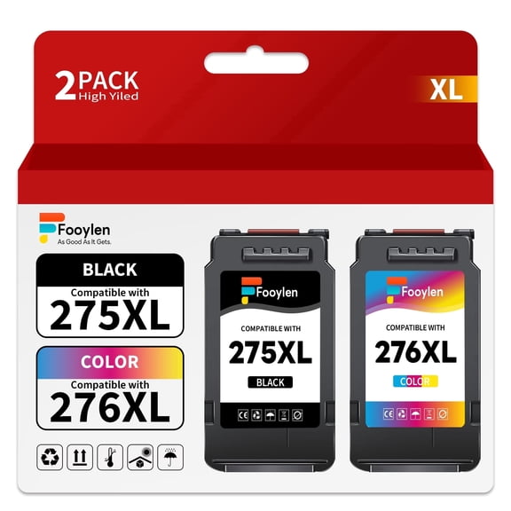 Fooylen 275XL 276XL Ink Cartridge Compatible for Canon PG-275XL CL-276XL Ink Cartridges for Pixma TR4720, TR4700, TS6422 Printer (Black, Tri-Color)