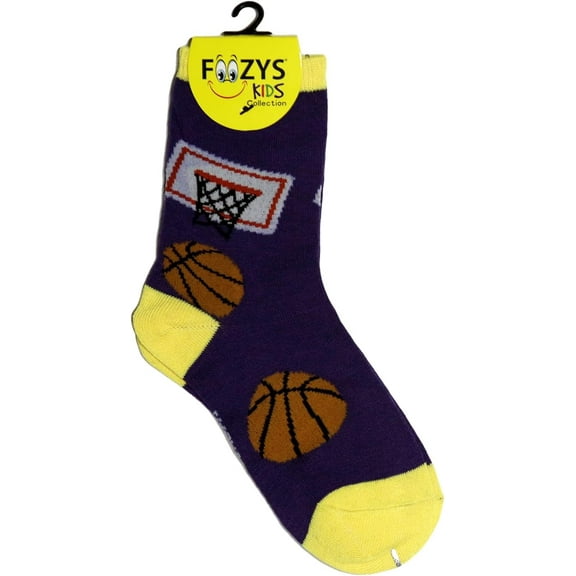 Foozys Boys Fun Basketball Funny Cool Colorful Crew Socks