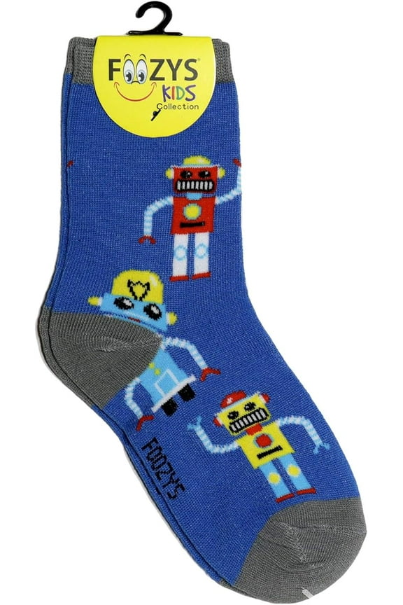 Boys Fun Robots Funny Cool Colorful Crew Socks