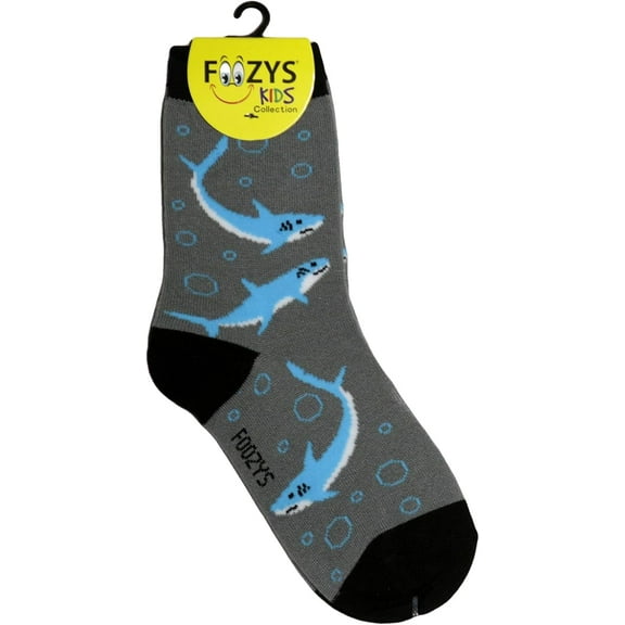 Foozys Boys Fun Sharks Cool Colorful Crew Socks