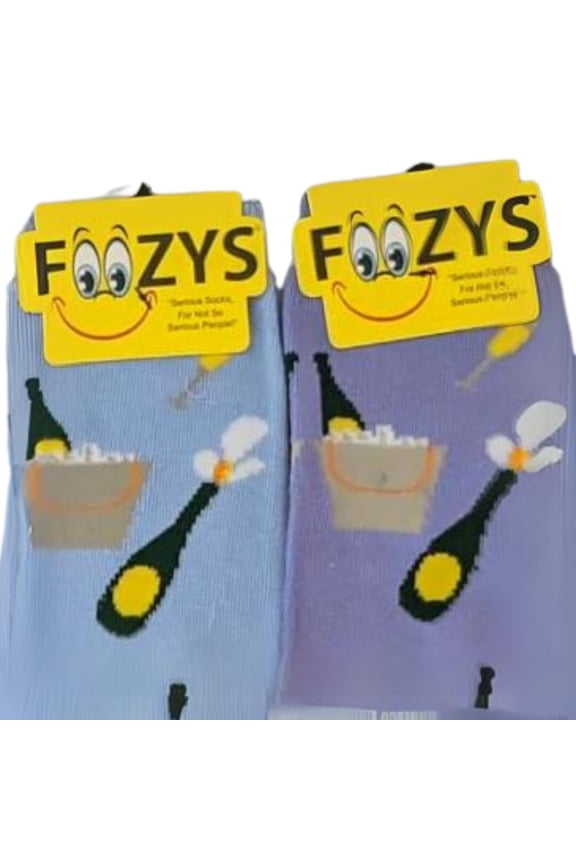 Champagne Themed Novelty Socks 2 Pairs Included in Two Colors