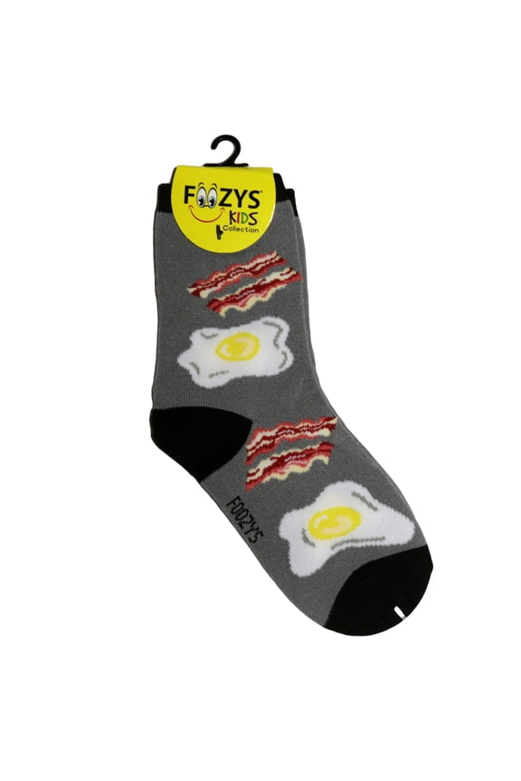 Kids Boys Fun Bacon & Eggs - Crazy Funny Cool Colorful Crew Socks