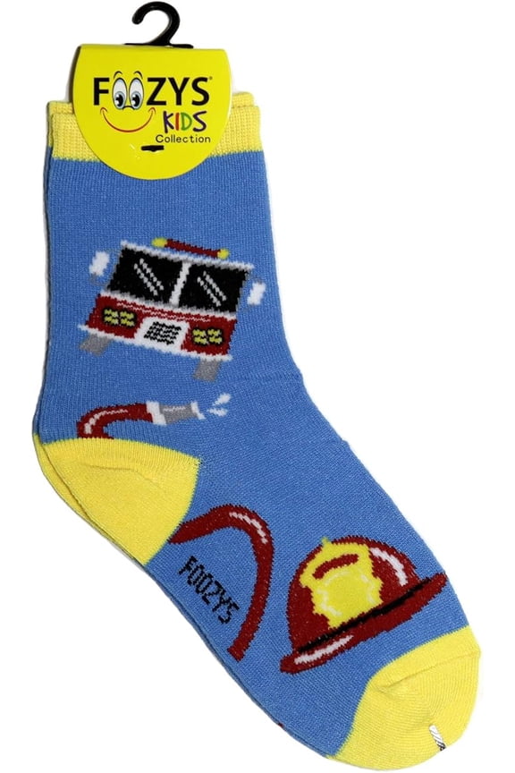 Kids Boys Fun Firemen - Crazy Funny Cool Colorful Crew Socks
